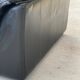 2 seater black leather convertible sofa 150cm