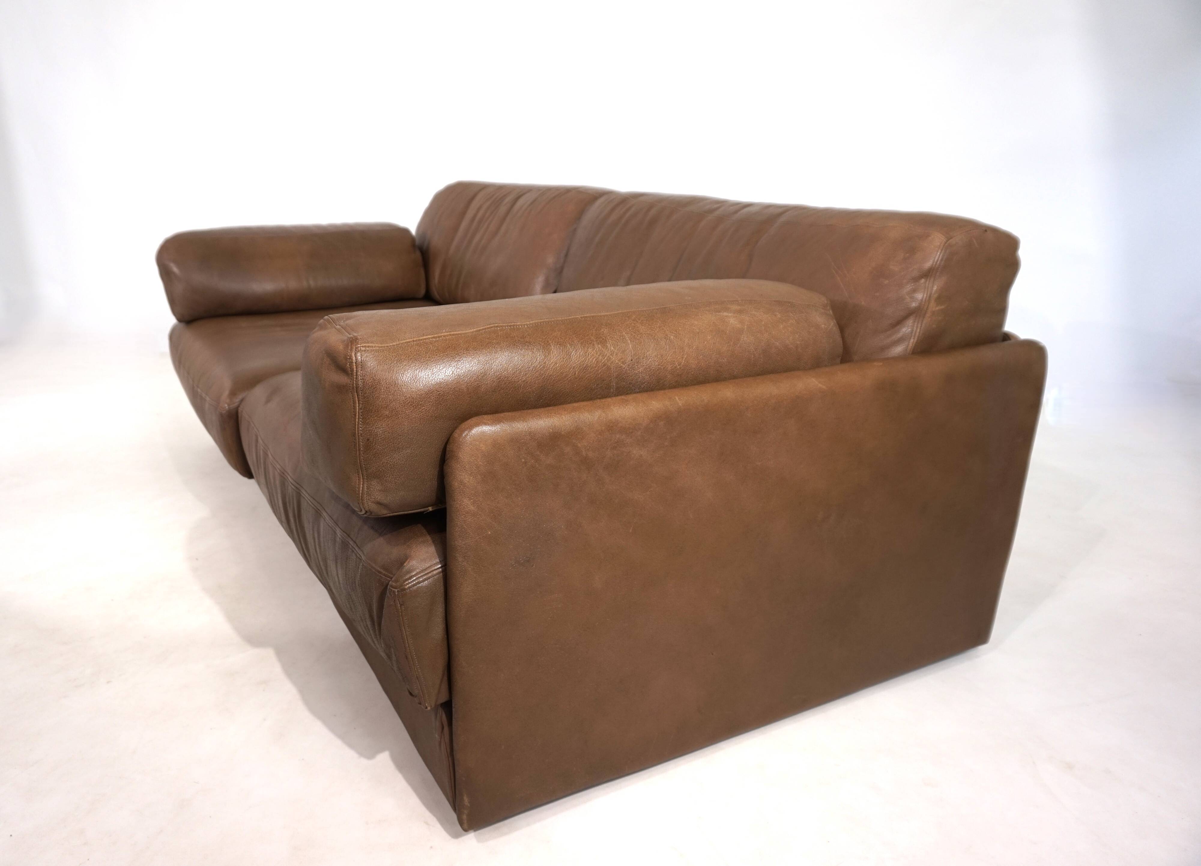 De Sede DS-76 leather double sofa bed, 1970
