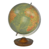 Paper mache globe on a wooden base, 1975