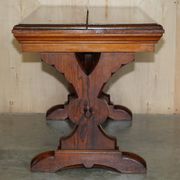 Victorian Gothic library table in antique oak