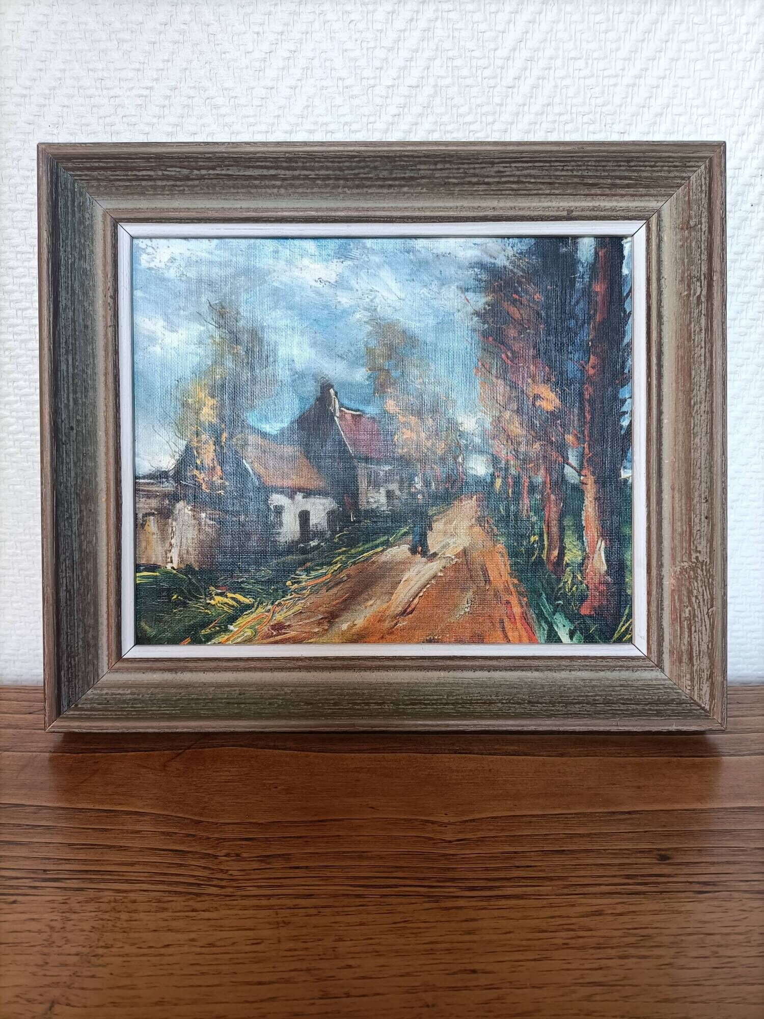 Framed reproduction painting of the painting "The Road" Maurice de Vlaminck
