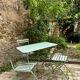 Almond green metal garden furniture