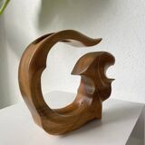 Vase sculpture en bois