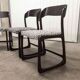 Lot of 4 Baumann chairs flat sled restored