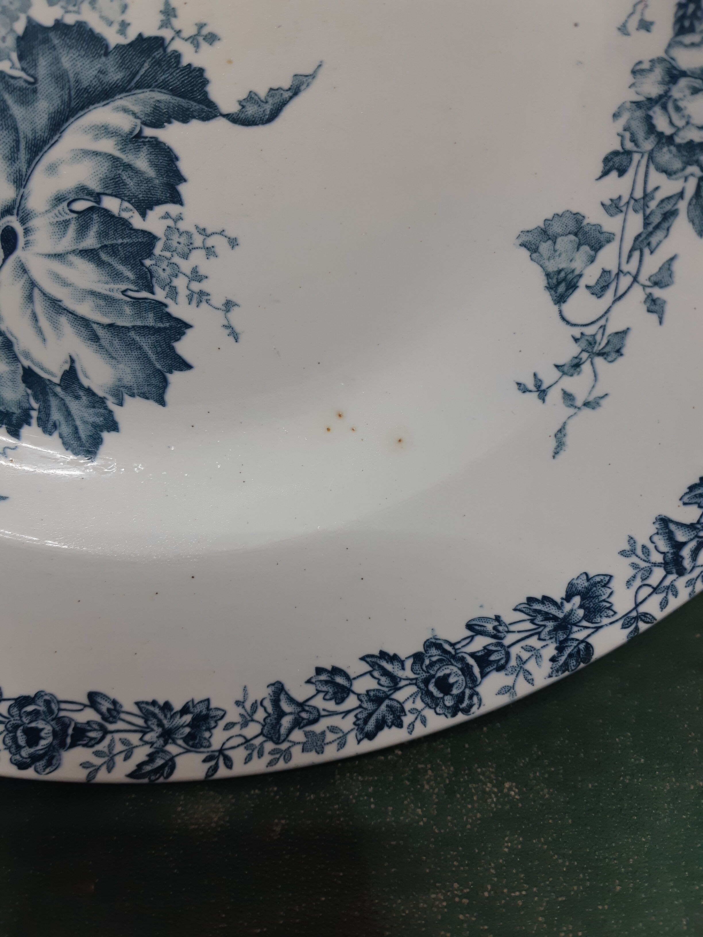 Hollow earthenware plate Terre de Fer, vintage French, 50s