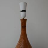 Mid-Century English Burr Wood Table Lamp