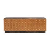 Handmade Carved Oak Sideboard With Emperor Marble Top, Italy