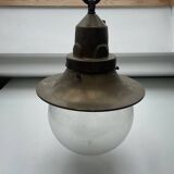 Lampe suspendue vintage en laiton lourd