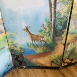 Painted canvas screen
