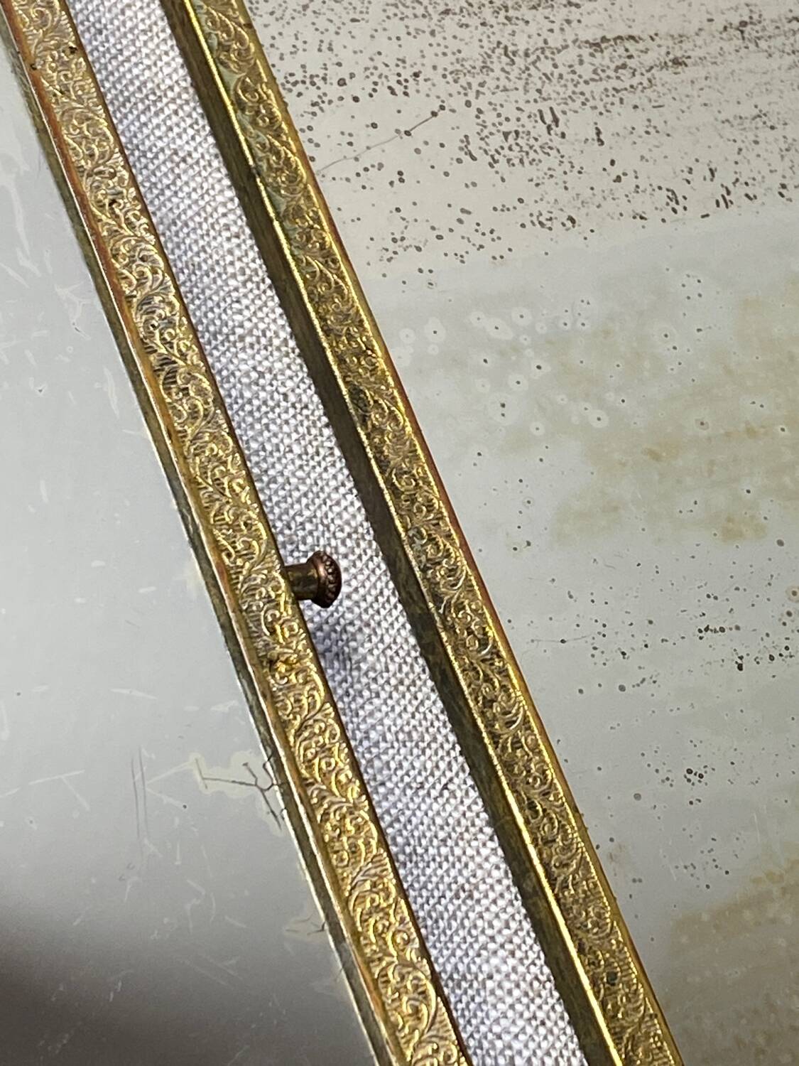 Vintage barber triptych mirror