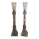 Paire de vases soliflore en verre
