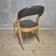 Vintage Curved-Back Dining Chair, Wood & Leatherette, Czechoslovakia, 1970s
