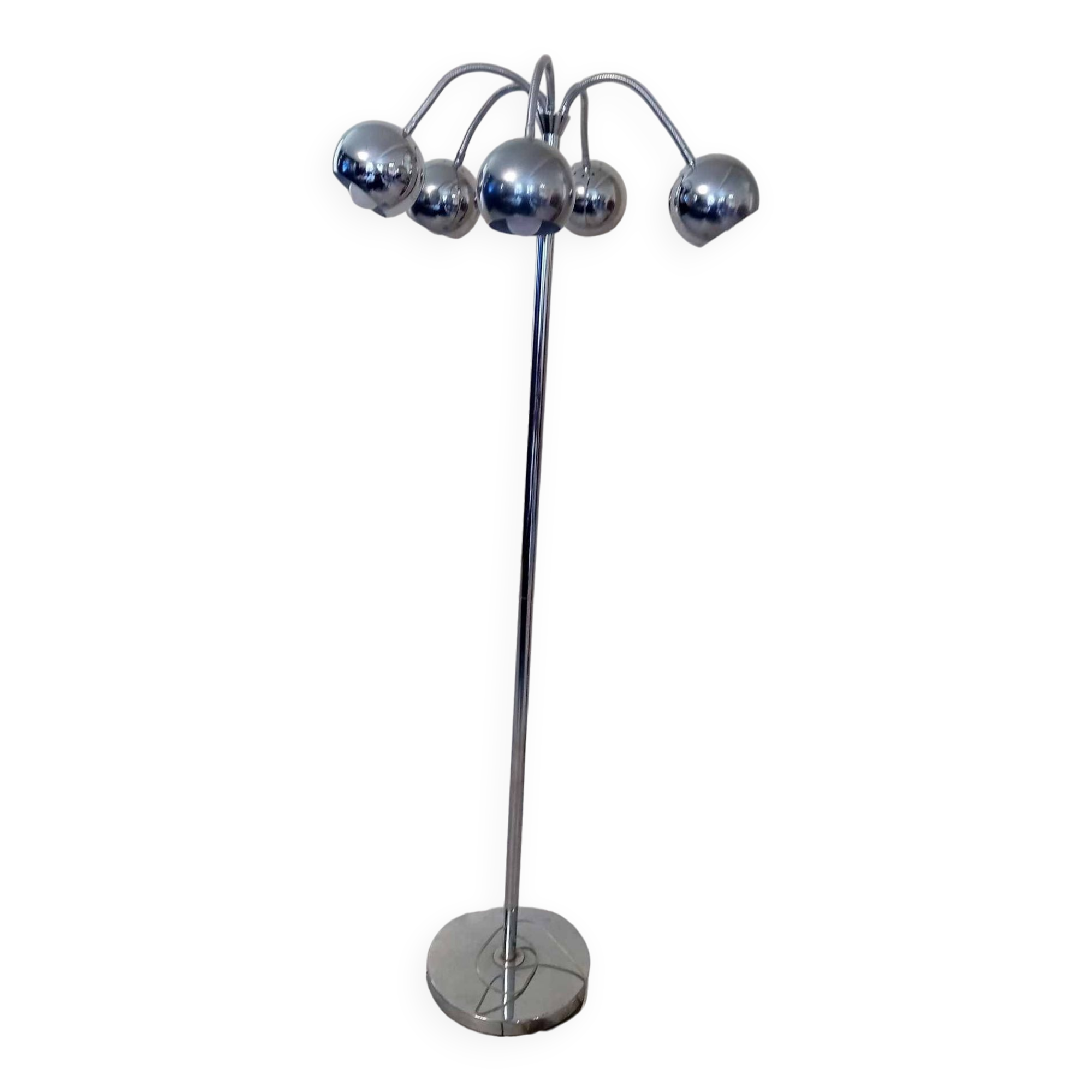 Floor lamp with 5 arms of light from the 80s