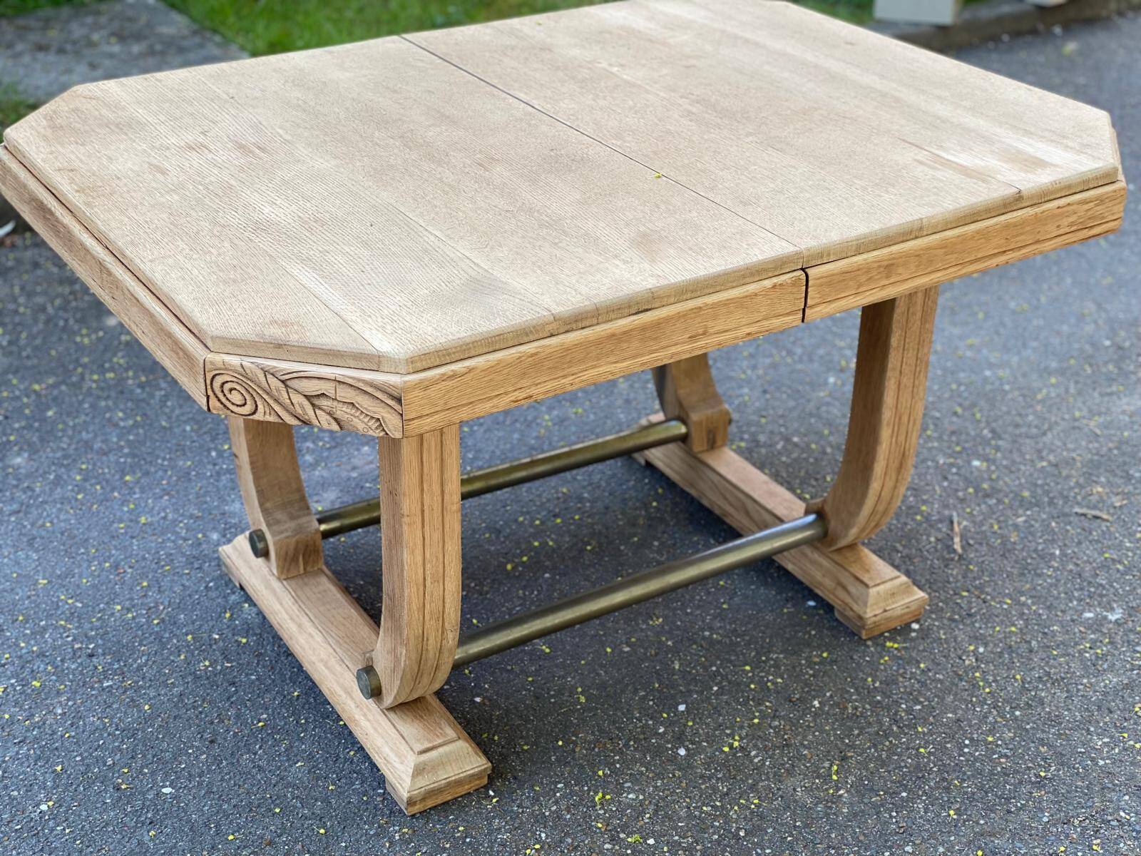 Table art déco extensible hexagonale 125cm
