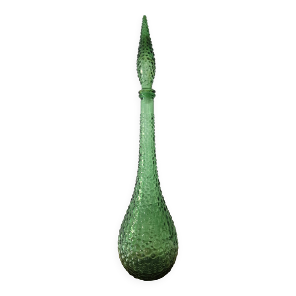 Carafe bouteille décorative  en verre bullé empoli italienne