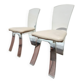 70s Lucite plexiglass designer chairs