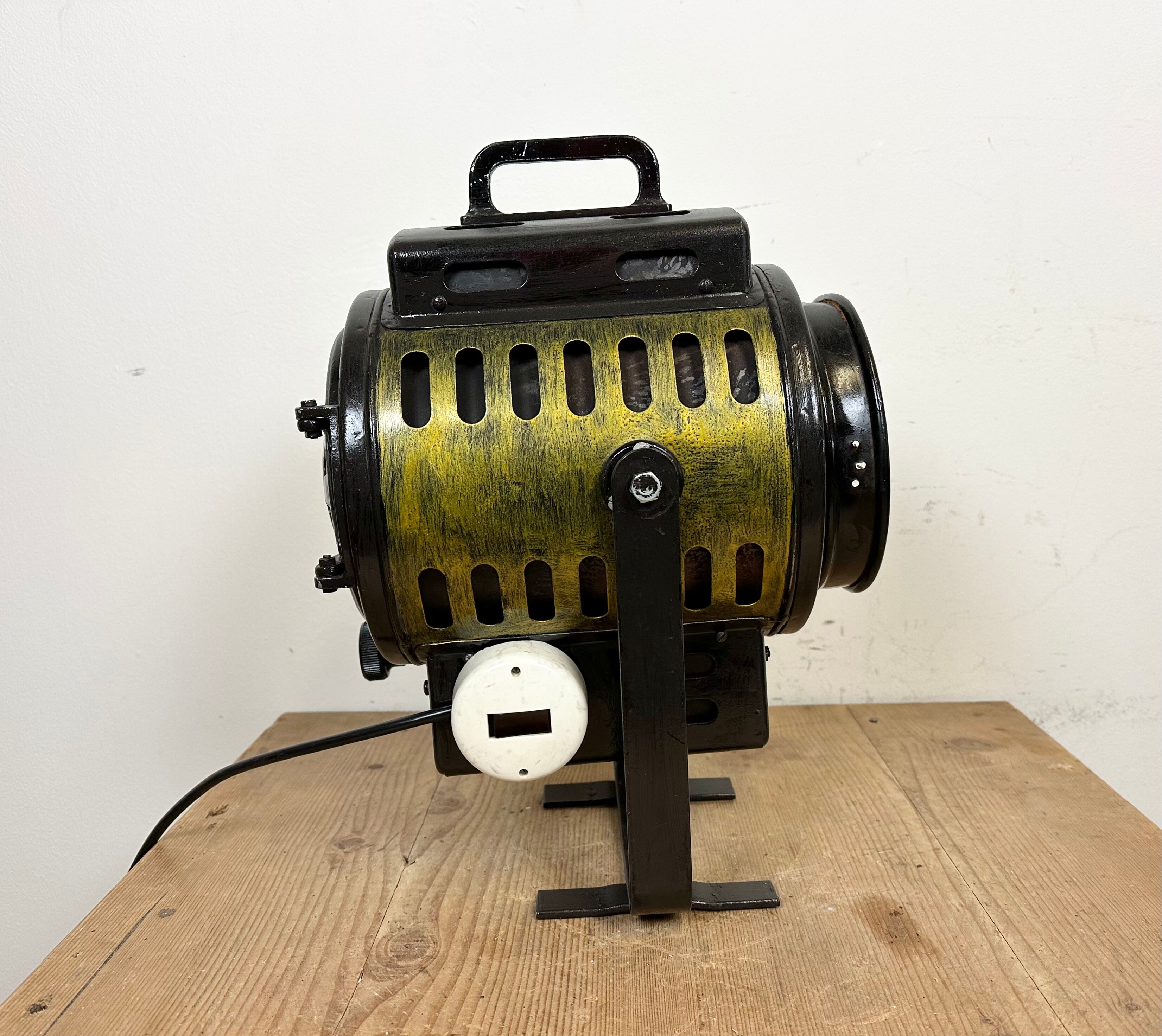 Vintage black theatre spotlight table lamp, 1960s