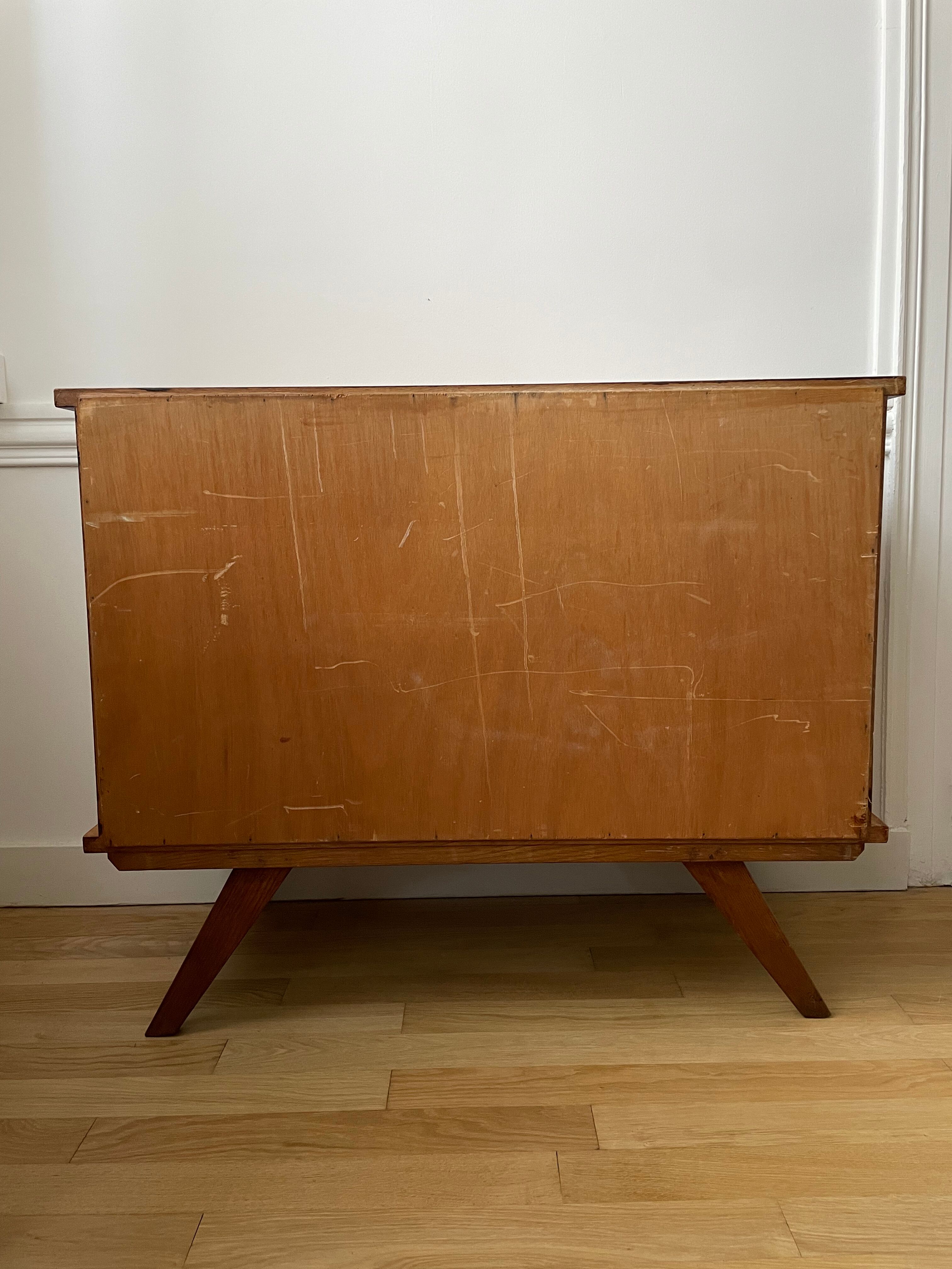 Commode rotin 3 tiroirs 1960