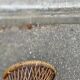 Round tamtam diabolo stool in rattan and woven wicker.