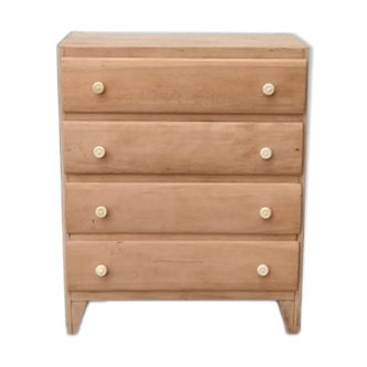 Natural wood chest of drawers