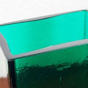 Minimalist mid-century glass block vase by Finncristall, Finland, 1960s.