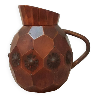 Vase cruche artisanale en bois de décoration années 1930/1950