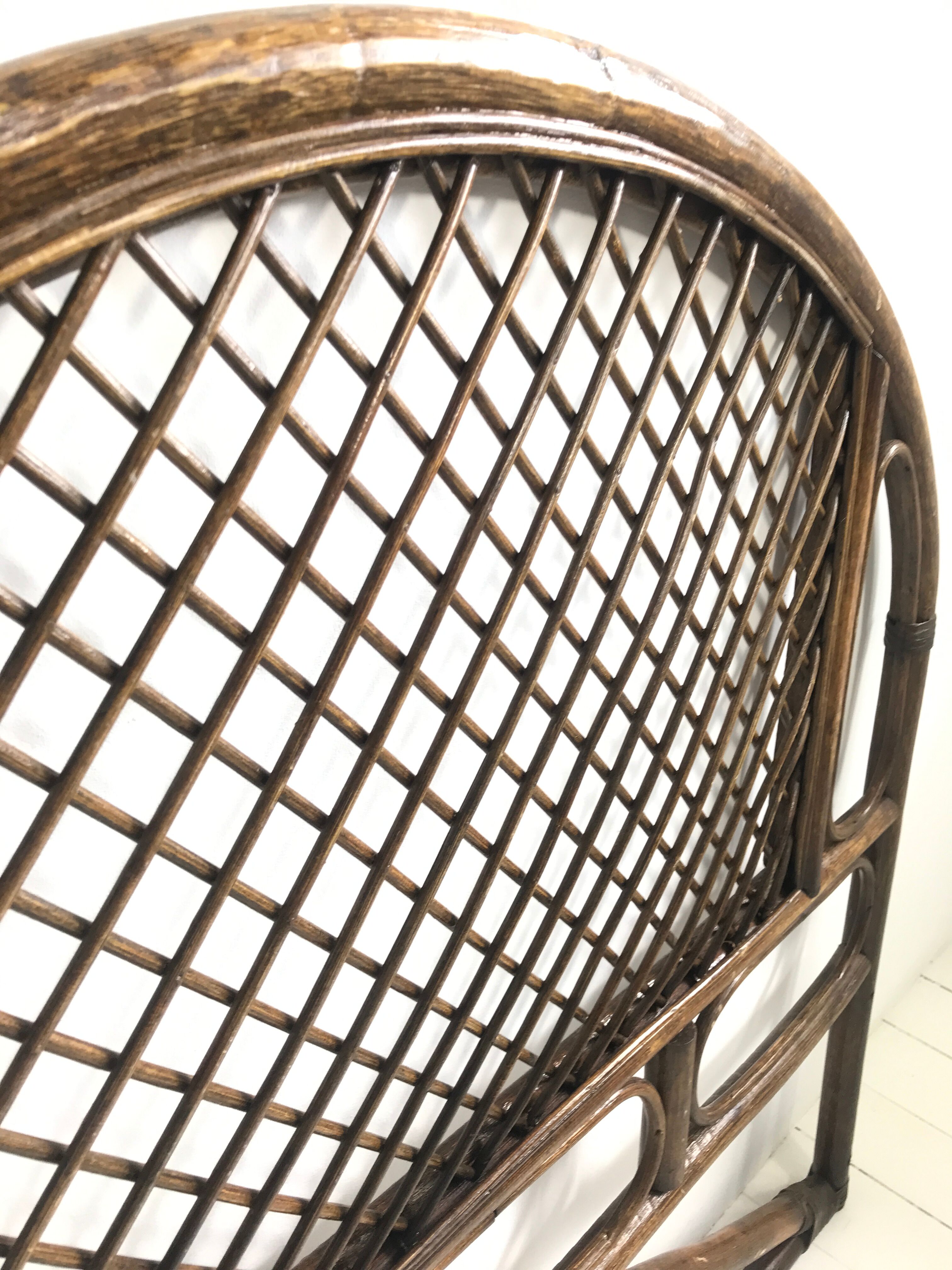 Vintage rattan headboard for 1-person bed