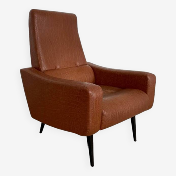 Folding armchair in vintage Skai