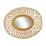 Oval wicker mirror, 60x50cm