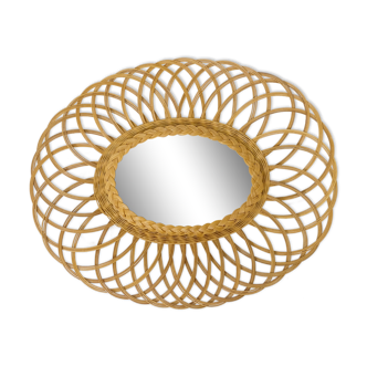 Oval wicker mirror, 60x50cm