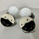 2 black ceramic hand lamps from the 70s / vintage and opaline lamp