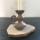 Beige stoneware candle holder