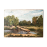 Tableau paysage avec pont de bois