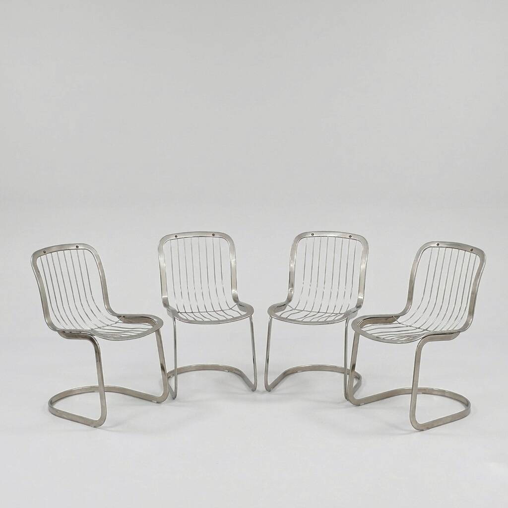 Set of 4 Cidue chairs signed by Willy Rizzo – Italian design, 1970s.