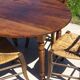 Antique walnut console table with honey spoon legs.