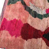 Moroccan Berber carpet Boujaad pink with colorful patterns 256x160cm