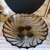 Vintage smoked glass fruit bowl
