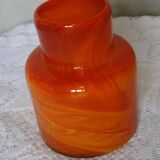 Glass paste vase signed MV