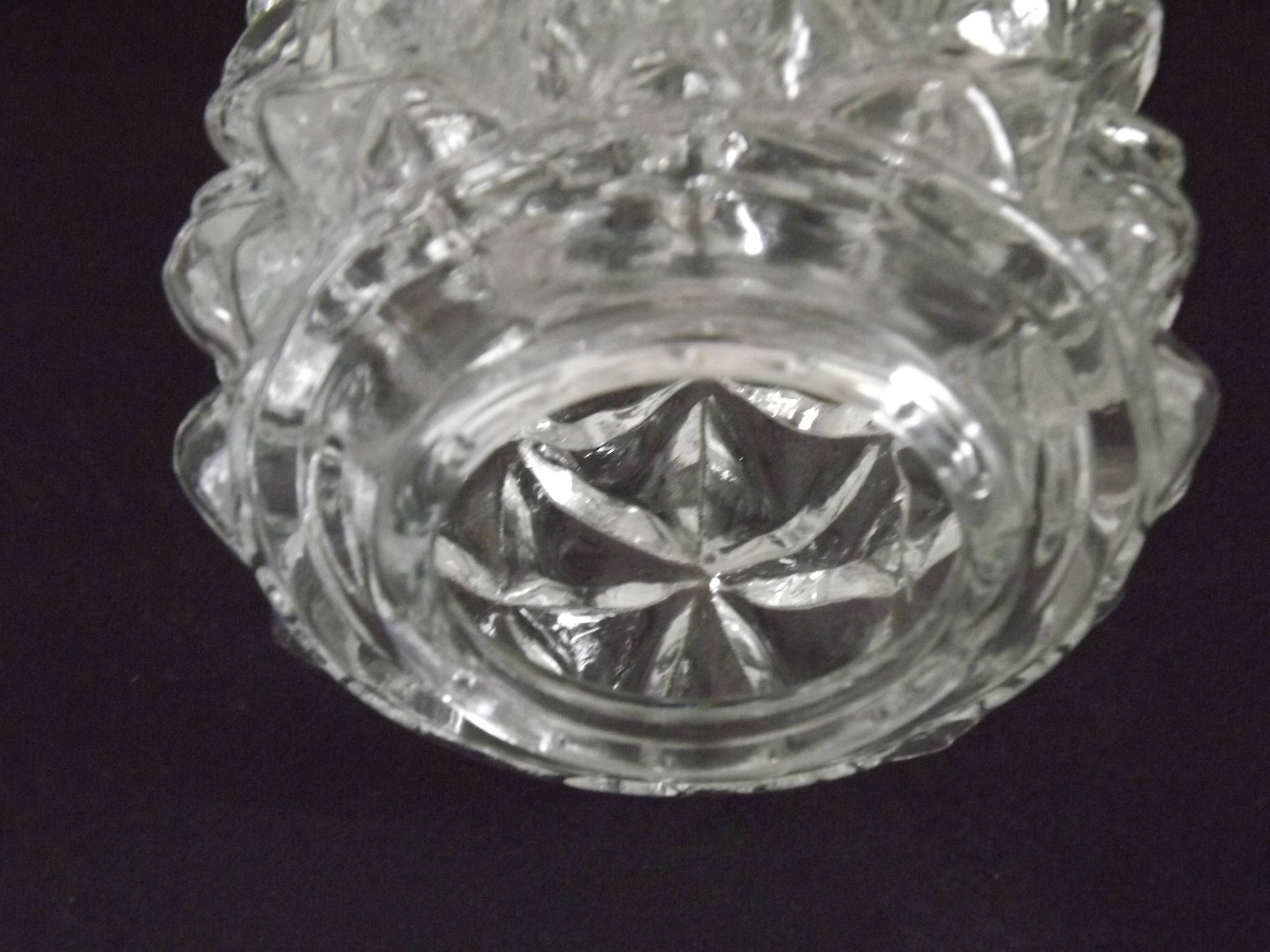 French vintage retro clear cut glass chandelier replacement shade