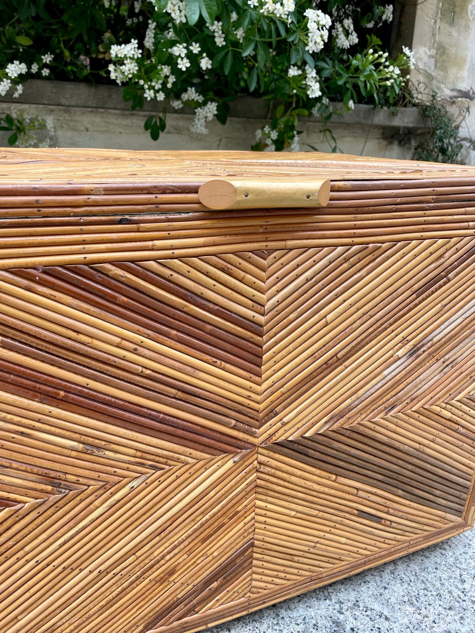 Vintage rattan chest