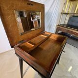 Coiffeuse ancienne style Napoléon III – Bois noirci et loupe de noyer