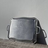 Rectangular silver metal tray