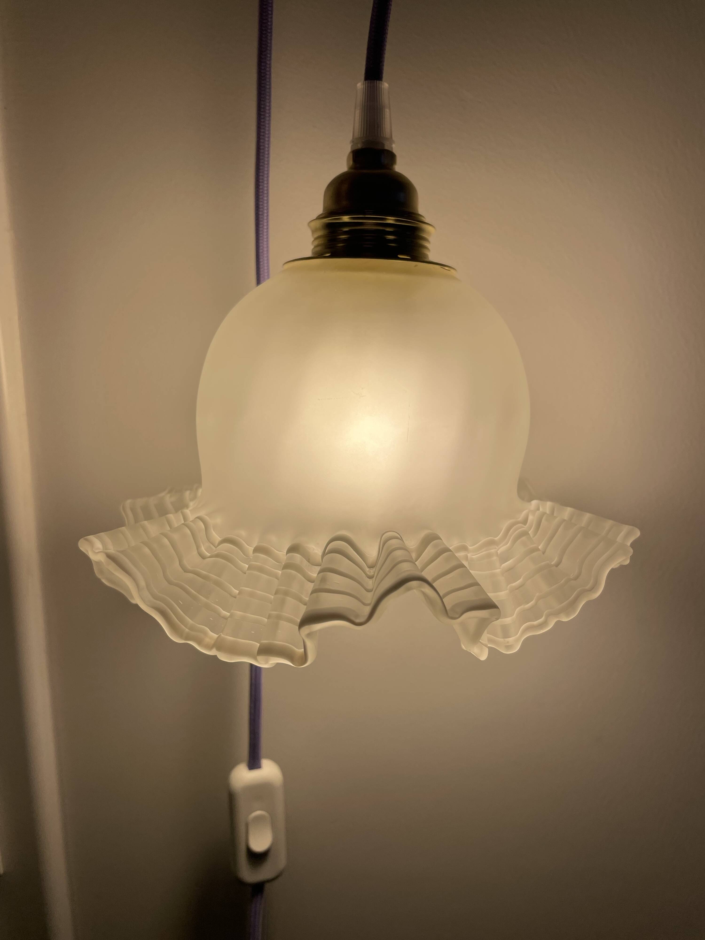 Vintage portable lamp with a skirt