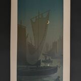 Lithograph by Henri Rivière The First Quarter