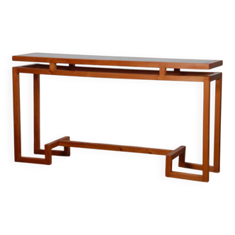 Console en pin dessinée par George Couteau, 1980