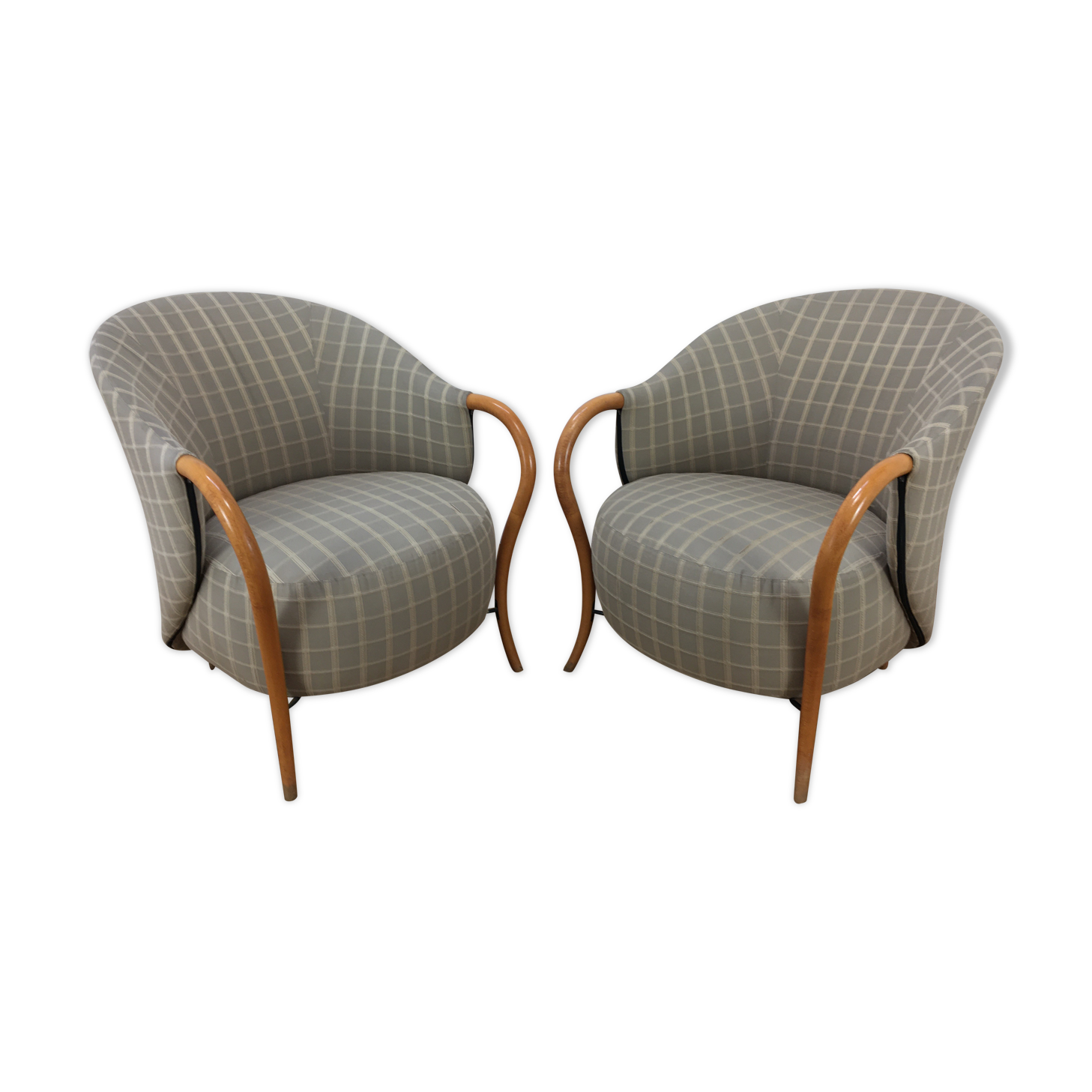 Pair of 80's Cinna design armchairs
