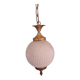Serrated opaline ball chandelier in glass and brass