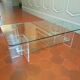 Large glass and plexi table 70s