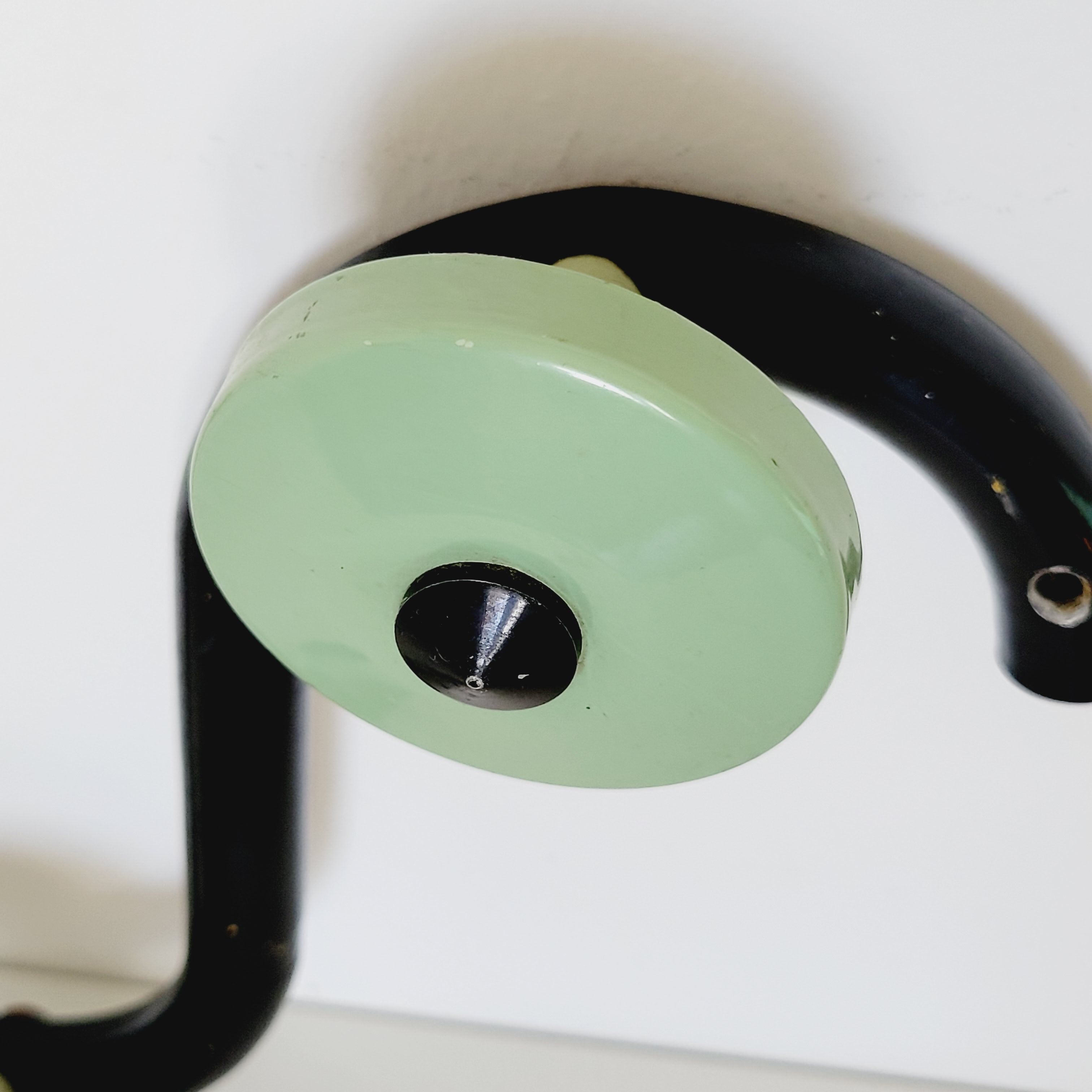 Coat rack with 3 hooks in black and green metal vintage Roger Feraud