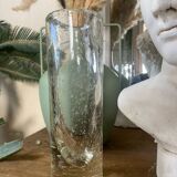 Vintage bubbled glass vase, 1970